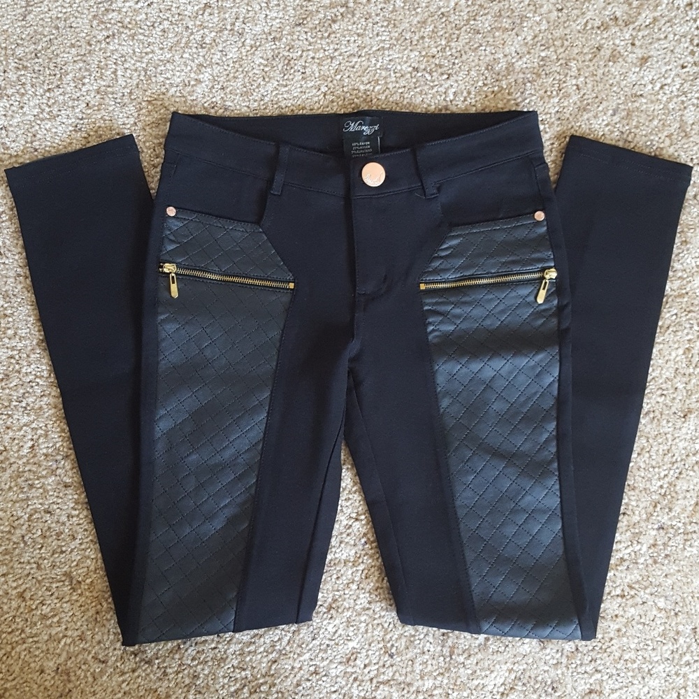 Quilted Faux Leather Jeggings